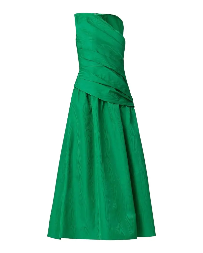 Shoshanna Gabriele Pleated Swirl-Print Midi Dress