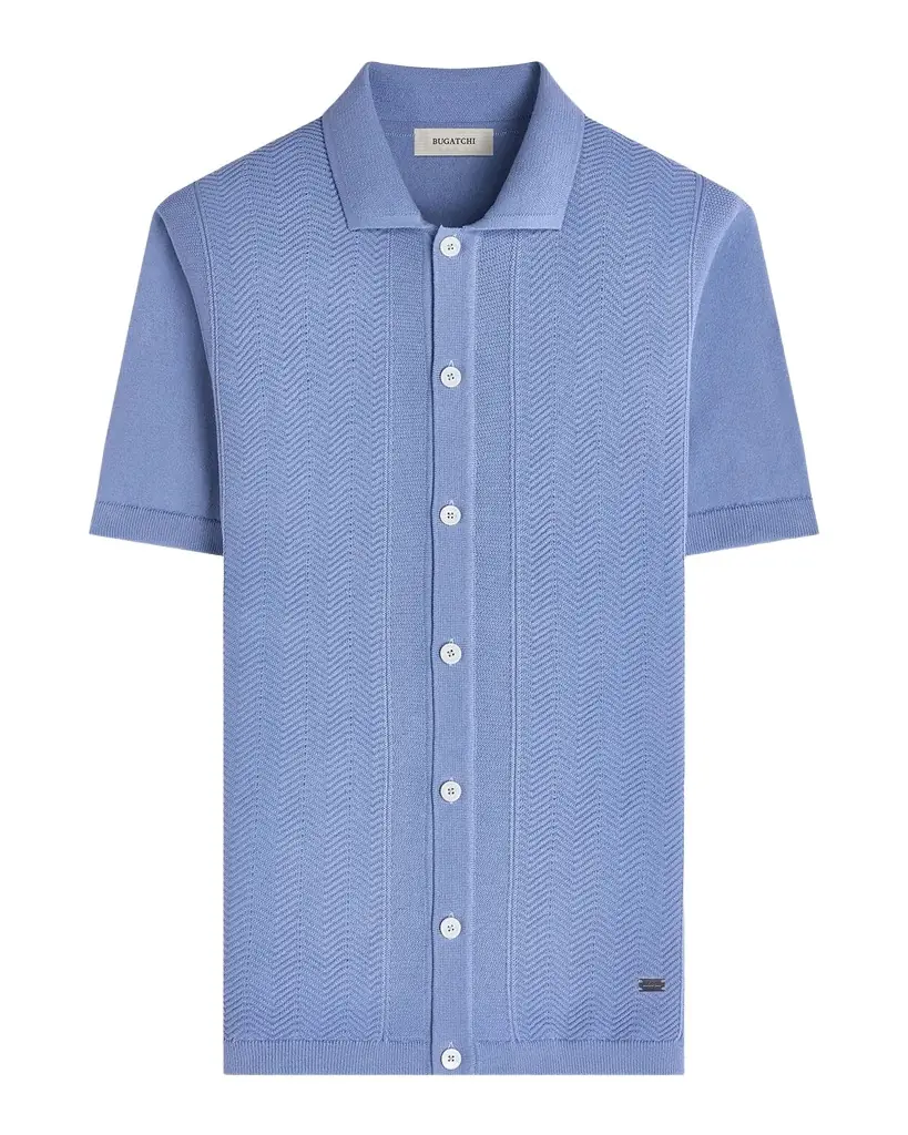 Bugatchi Men 's Chevron Short-Sleeve Polo Sweater