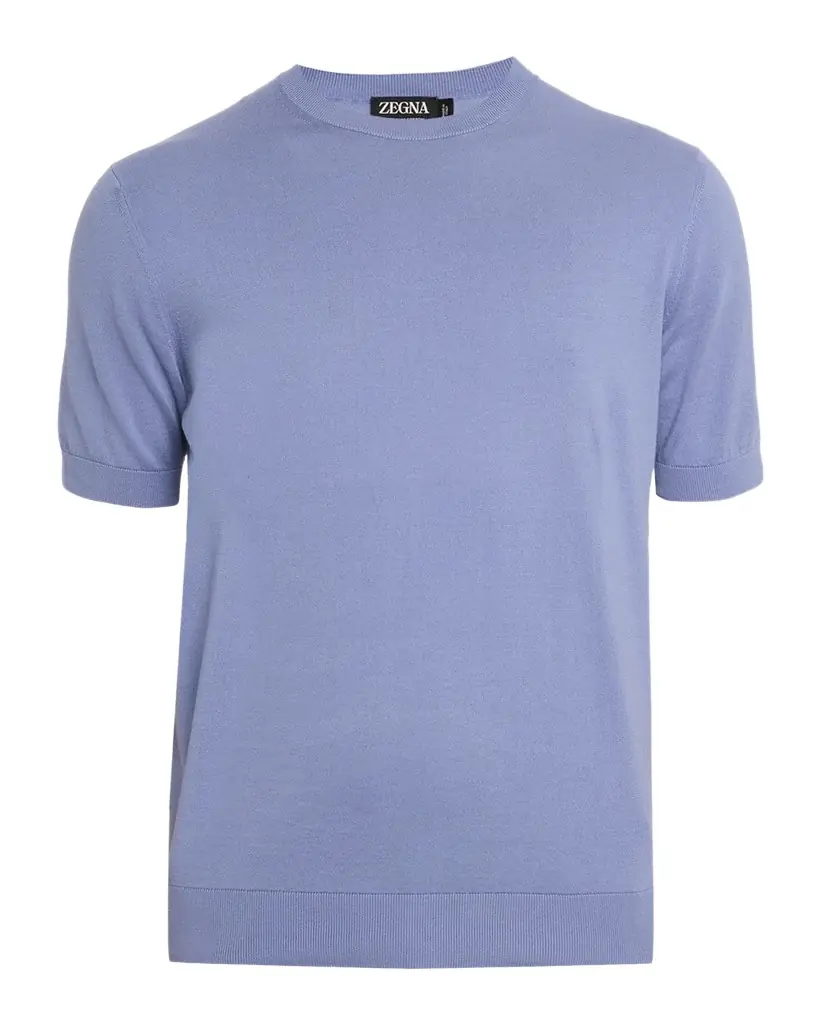 ZEGNA Men 's Premium Cotton Knit T-Shirt