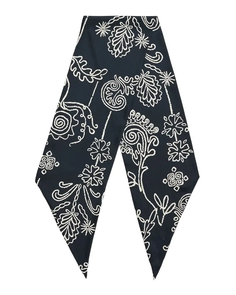 Giorgio Armani Men 's Floral Artwork Silk Neck Scarf