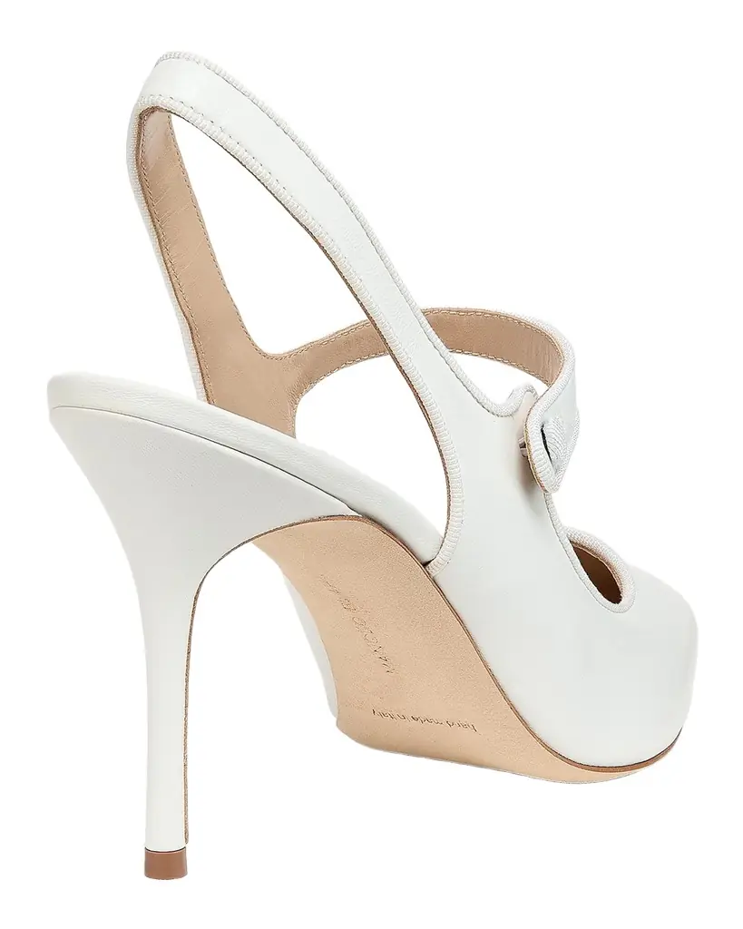 Manolo Blahnik Camparisli Leather Mary Jane Slingback Pumps