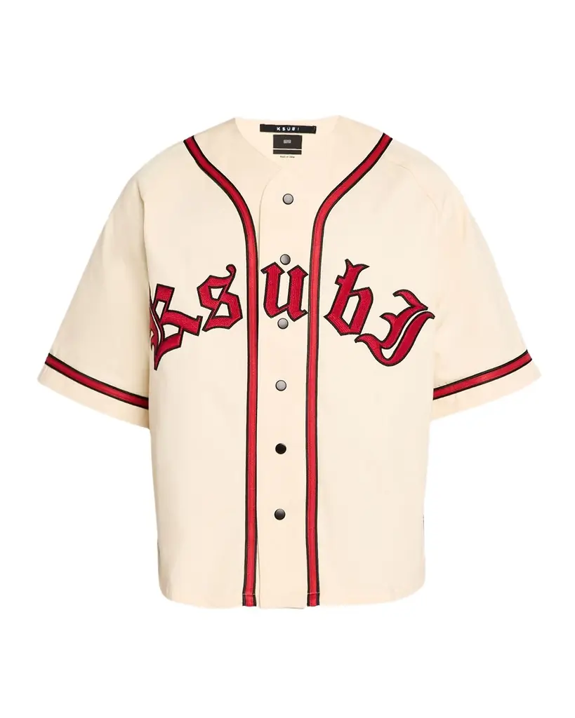 Ksubi Men 's Kball Embroidered Twill Baseball Jersey