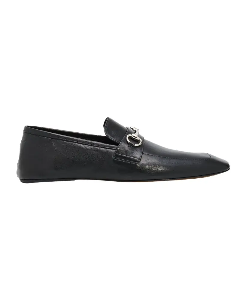 Gucci Men 's Edgar Leather Bit Loafers with Foldable Heel