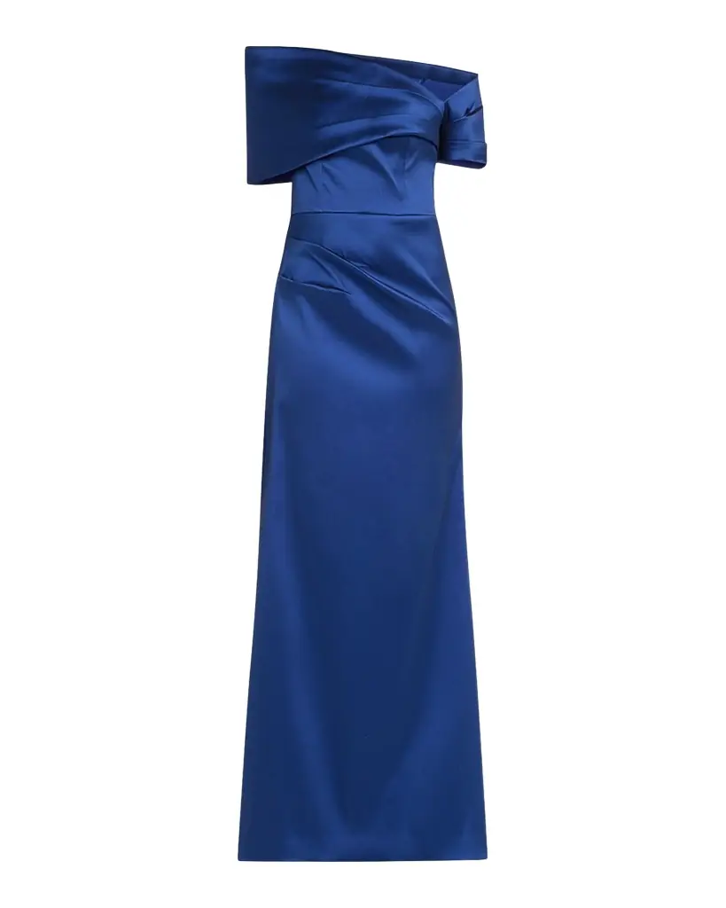 Rickie Freeman for Teri Jon One-Shoulder Stretch Mikado Gown