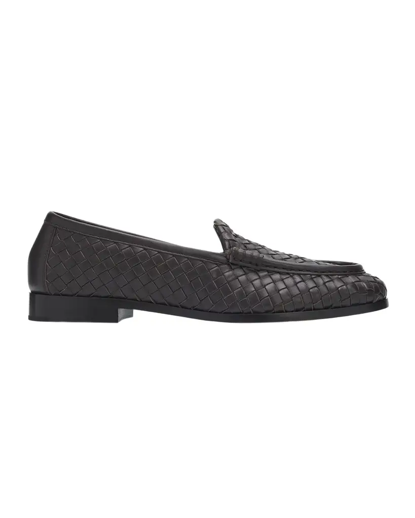 Bottega Veneta Silenzio Intrecciato Leather Loafers