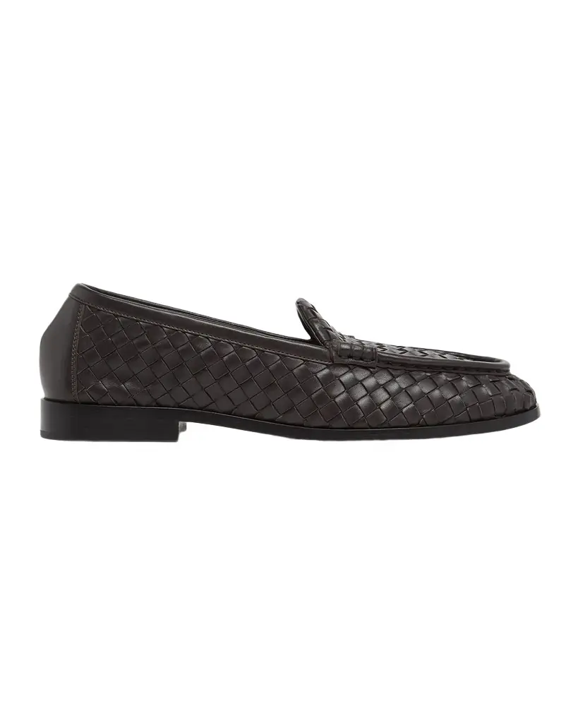 Bottega Veneta Men 's Silenzio Intrecciato Napa Leather Loafers