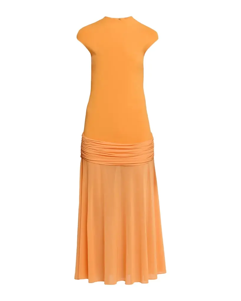 Et Ochs Nola Mock-Neck Combo Midi Dress