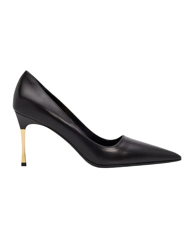 Gucci 85mm Trinity Leather Pointed-Toe Pumps