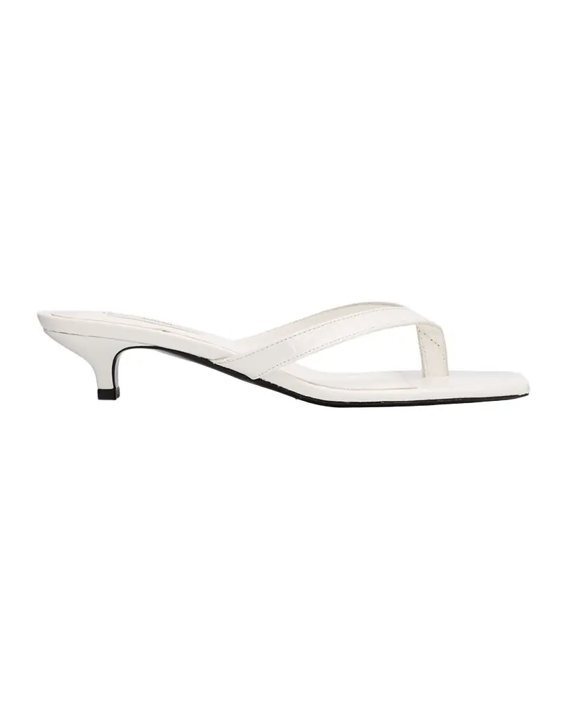 Toteme 35mm Croc-Embossed Leather Heeled Flip Flops
