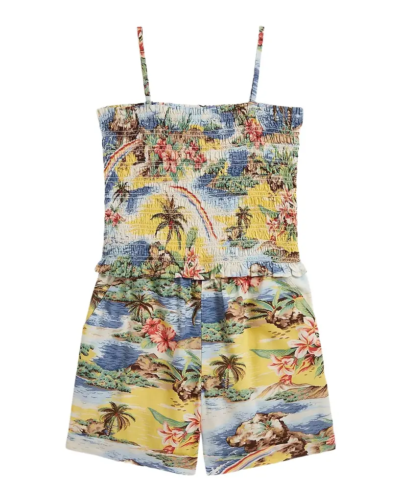Polo Ralph Lauren Little Girl 's & Girl 's Tropical-Print Smocked Boxy Top & Short