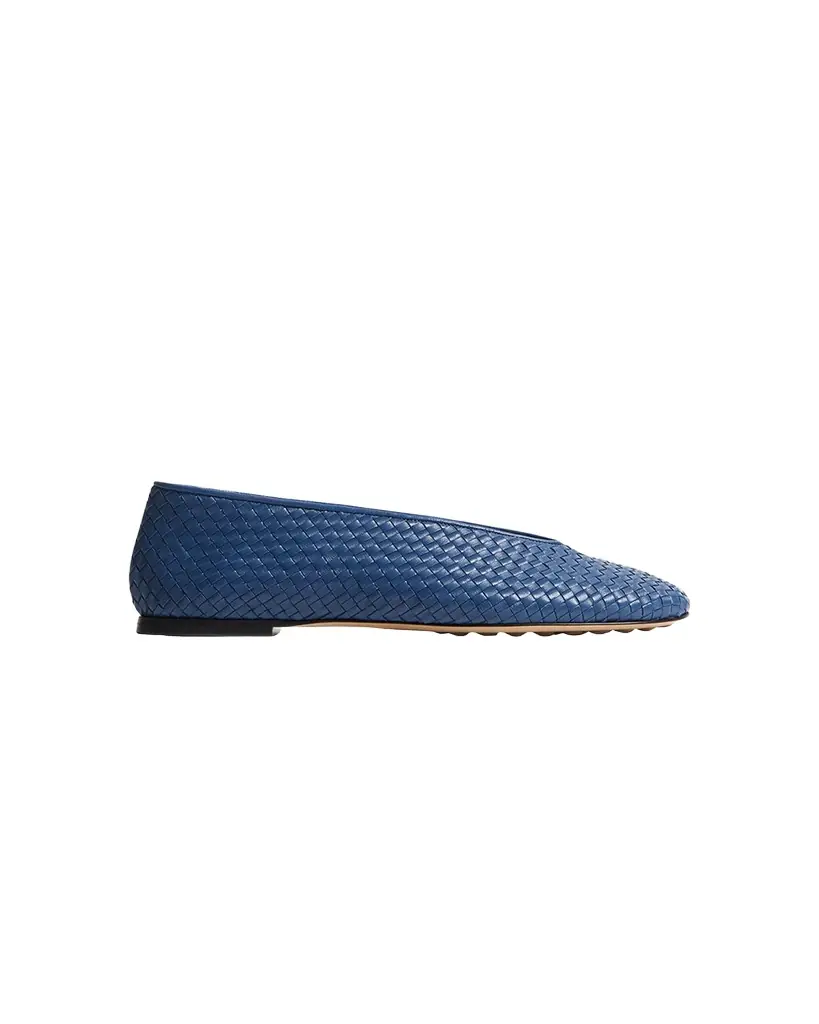 Bottega Veneta Micro Woven Nappa Leather Ballerina Flats
