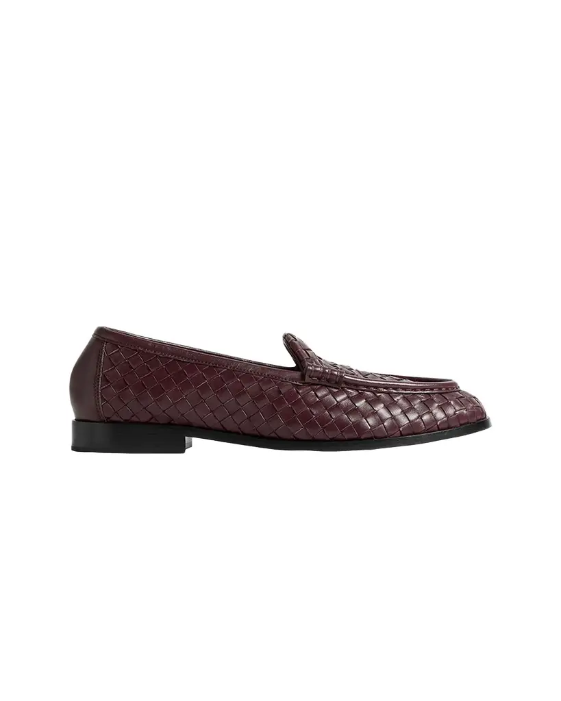 Bottega Veneta Silenzio Intrecciato Leather Loafers