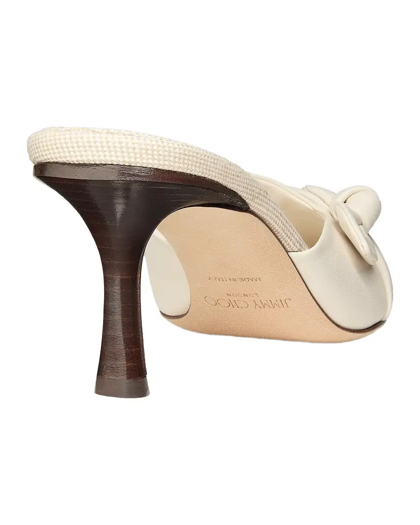 Jimmy Choo 65mm Livi Flecked Canvas and Leather Mule Pumps