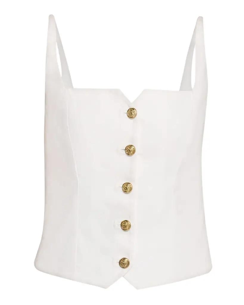 ALICE + OLIVIA Kelcey Sleeveless Button-Front Top