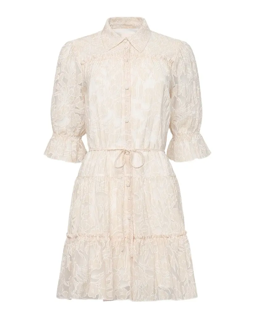 Cinq a Sept A-Line Gingham Voile Mini Dress