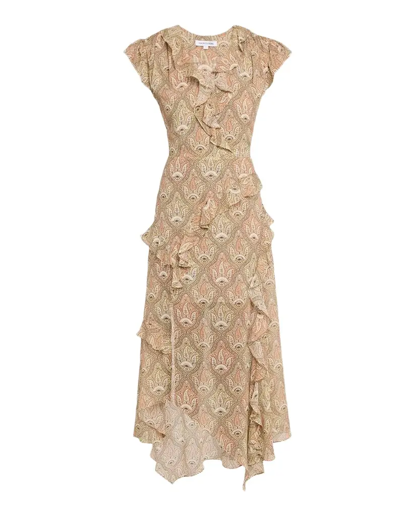 Veronica Beard Avene Ruffled Silk Midi Dress