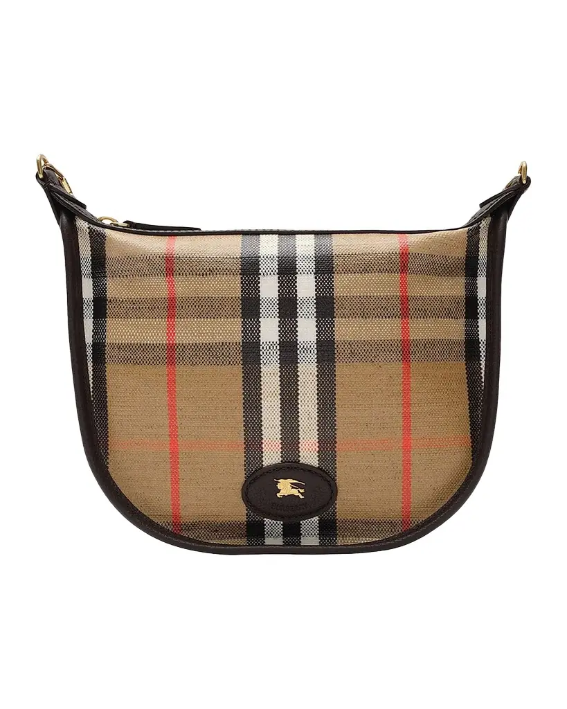 Burberry Highlands Coated Check Shoulder Bag
