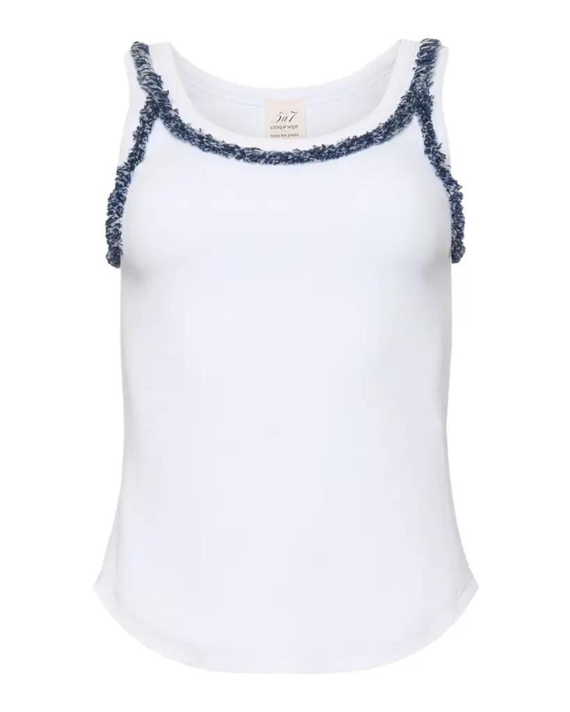 Cinq a Sept Fringe-Trim Tank Top
