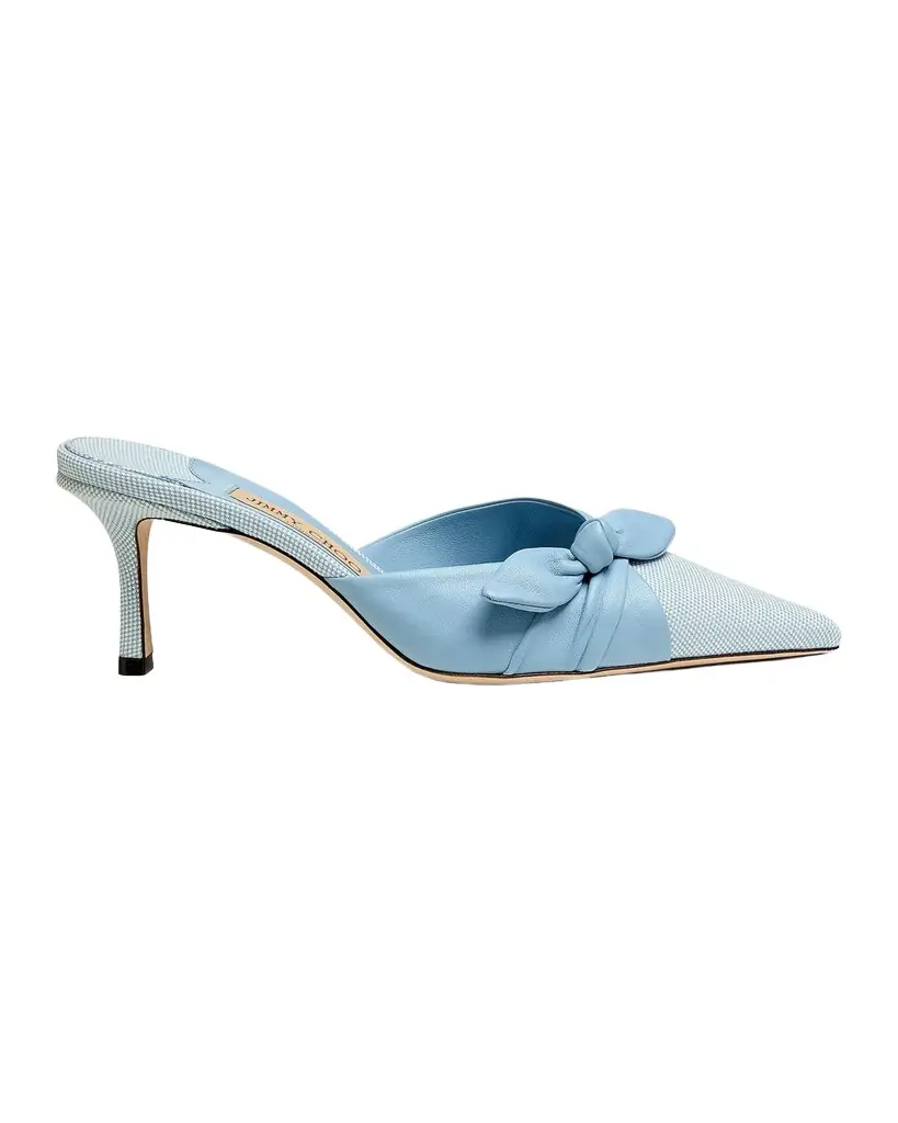 Jimmy Choo 65mm Livi Flecked Canvas and Leather Mule Pumps