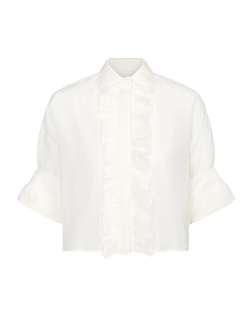 TWP Next Ex Cotton-Silk Ruffle Shirt