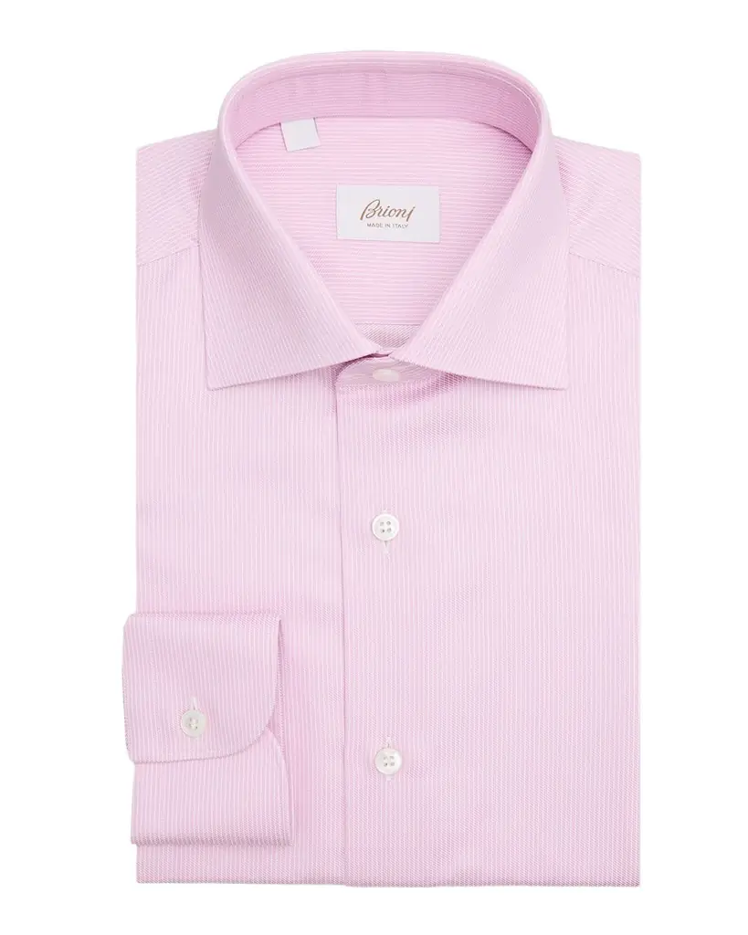 Brioni Men 's Cotton Fine-Stripe Dress Shirt - Women's Clothing