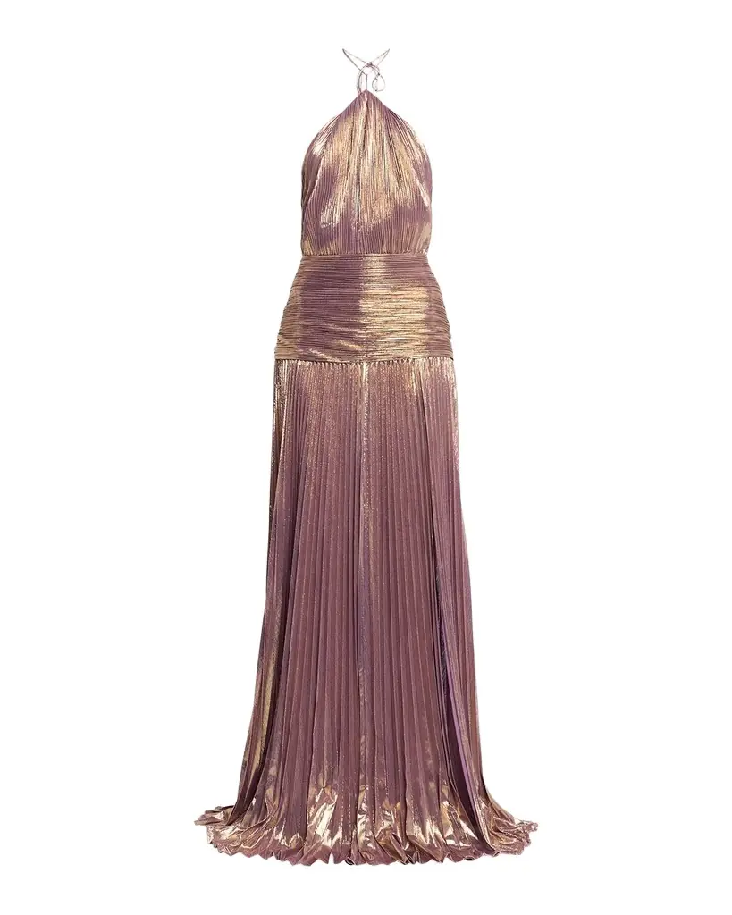 Retrofete Thalia Metallic Halter Gown
