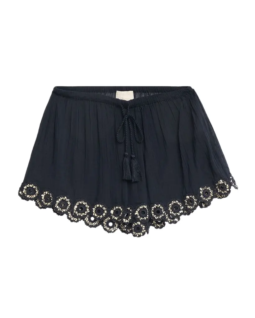 Ulla Johnson Liya Embroidered Gauze Coverup Shorts
