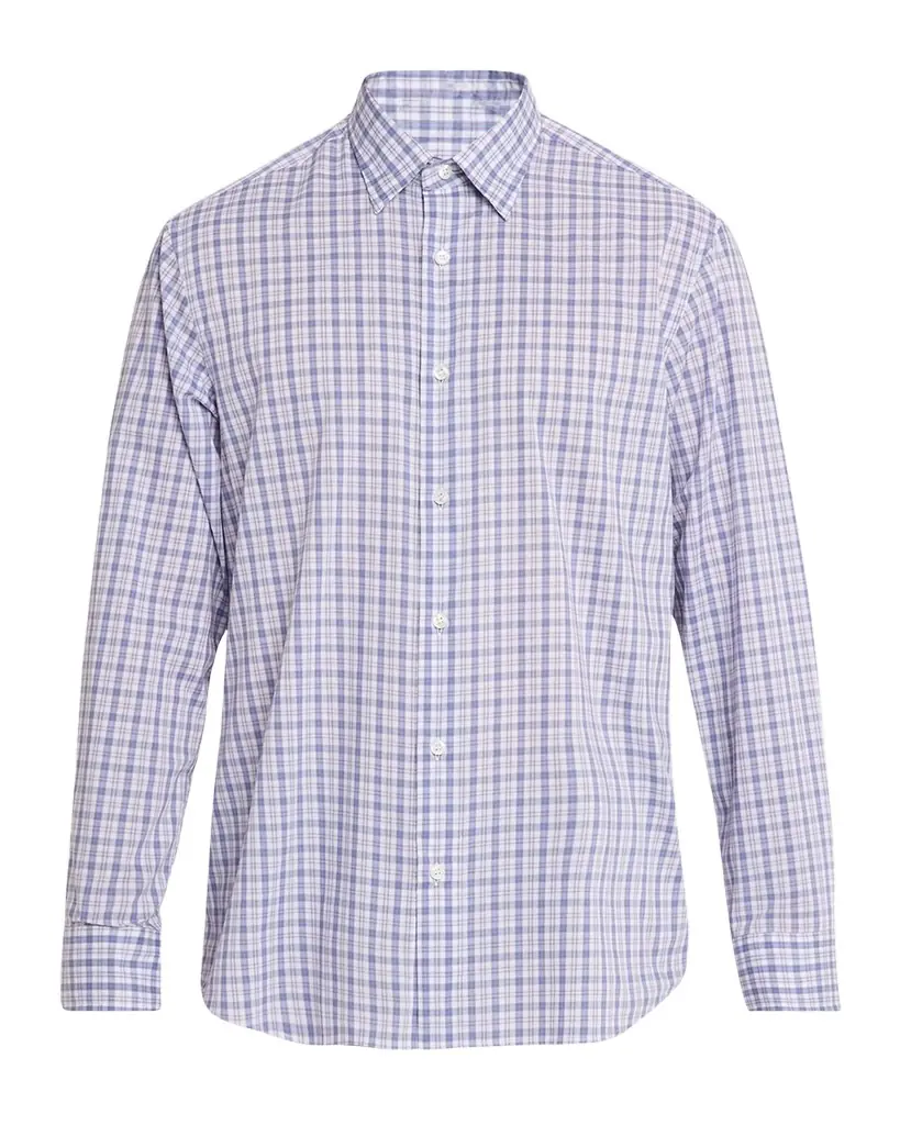Brioni Men 's Plaid Cotton Sport Shirt