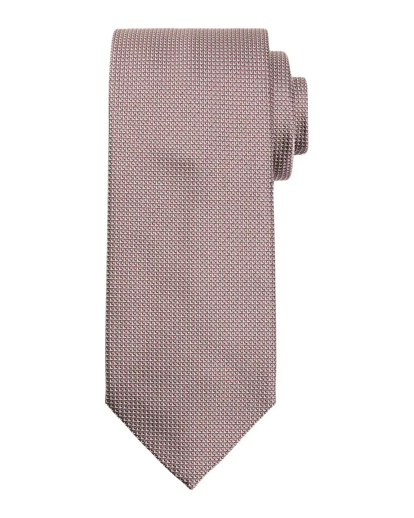 Brioni Men 's Micro-Geometric Square Jacquard Silk Tie