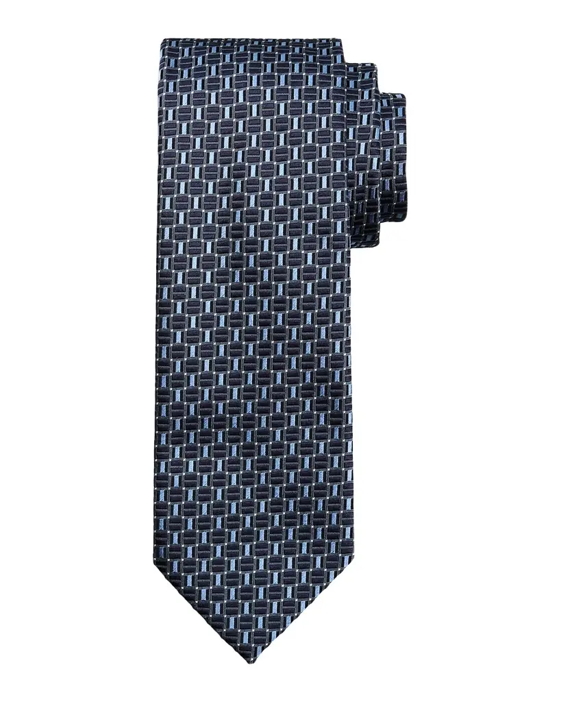 Brioni Men 's Geometric Square Jacquard Silk Tie