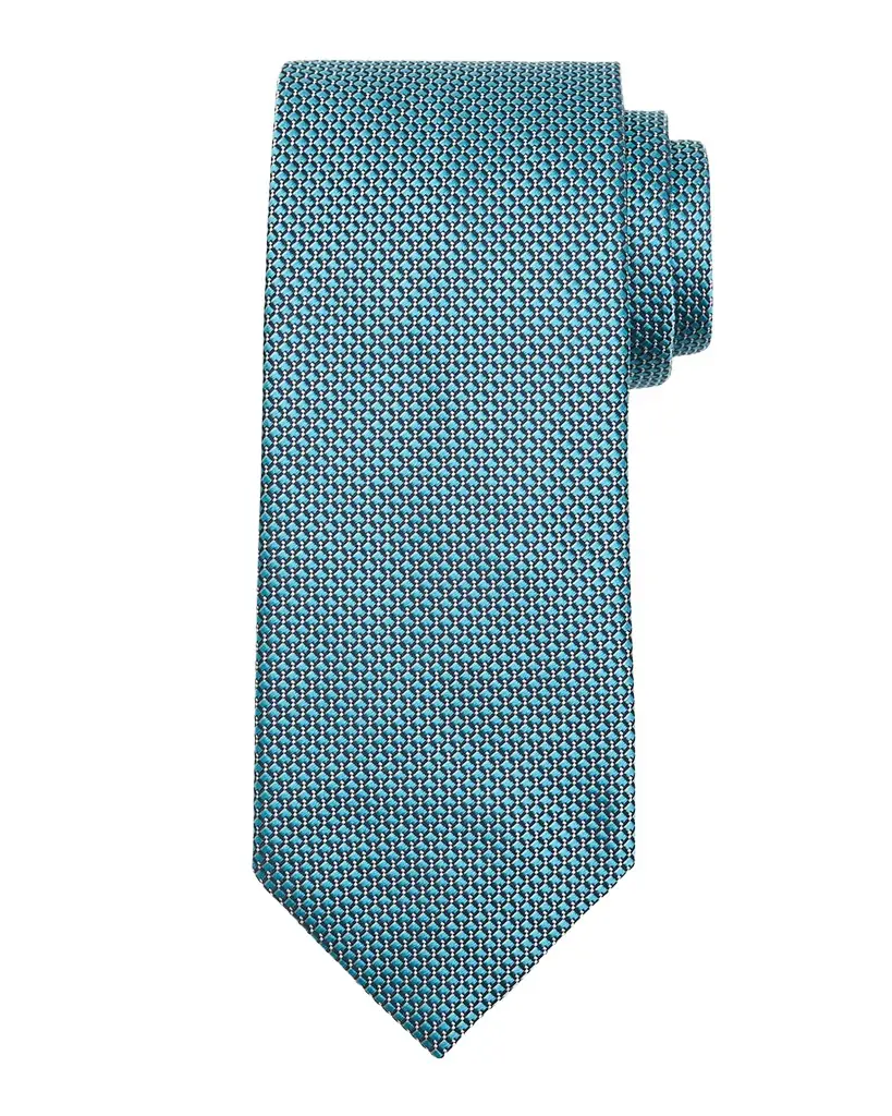 Brioni Men 's Micro-Geometric Square Jacquard Silk Tie