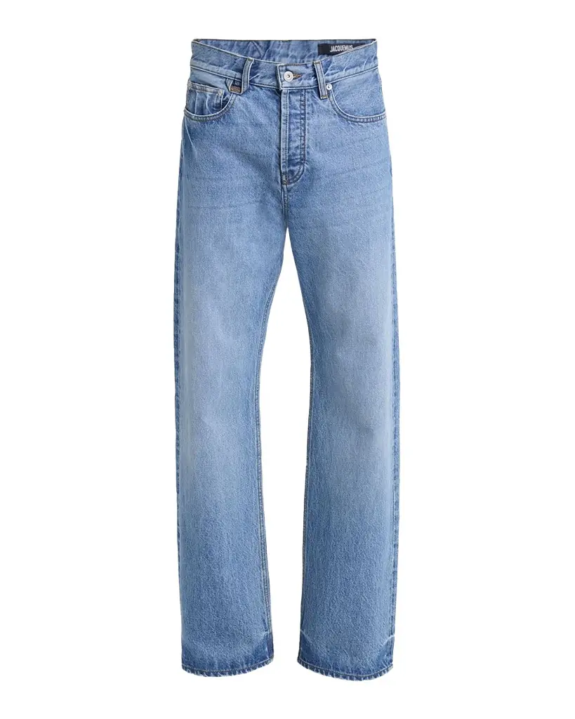 Jacquemus Men 's Stonewashed Denim Straight-Leg Jeans