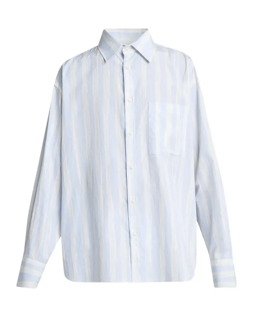 Jacquemus Men 's Candy Stripe Relaxed Cotton Button-Down Shirt