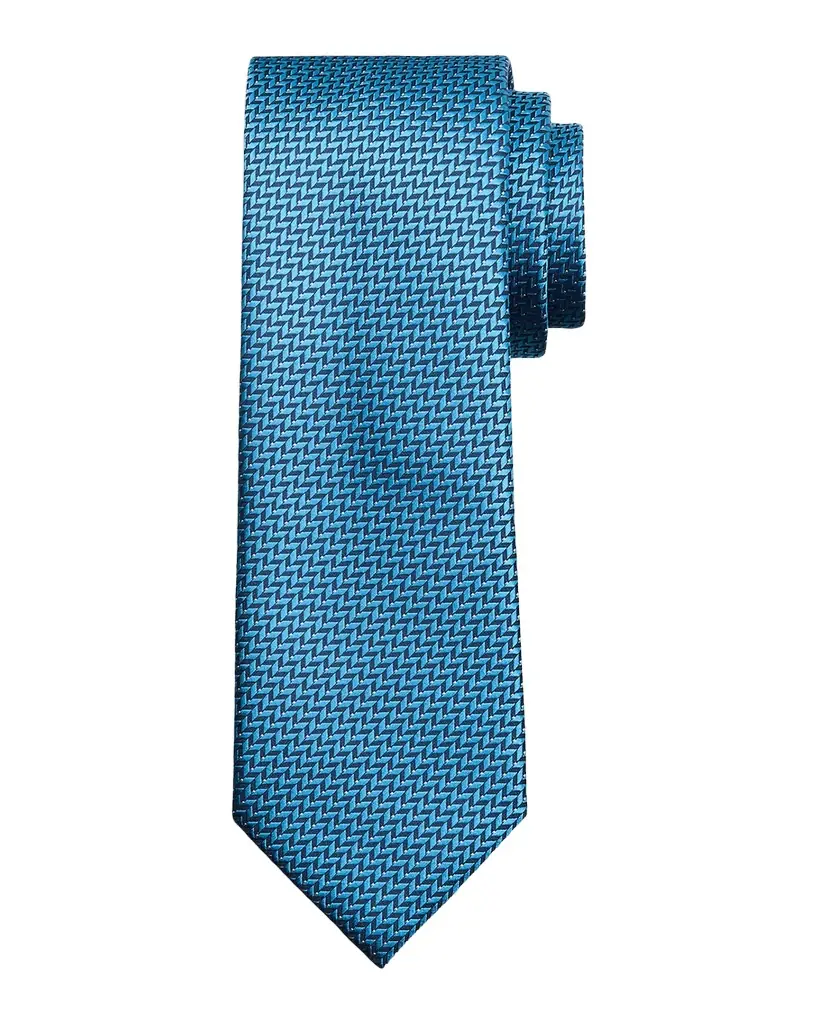 Brioni Men 's Woven Herringbone Silk Tie