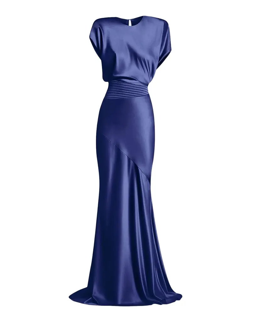 ZHIVAGO Bond Draped Stretch Satin Mermaid Gown