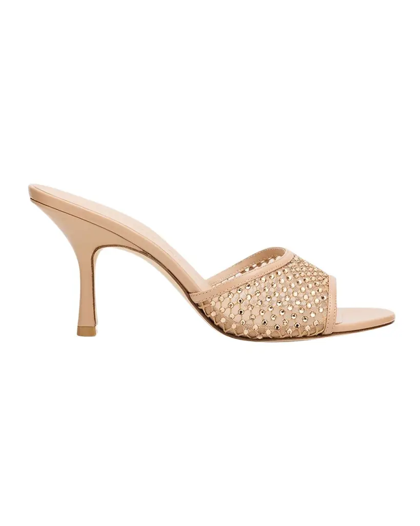 Stuart Weitzman 5mm Bareitall Mesh and Leather Sandals