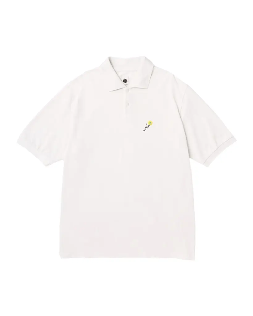 vowels Men 's Cotton Pique Floral Embroidered Polo Shirt
