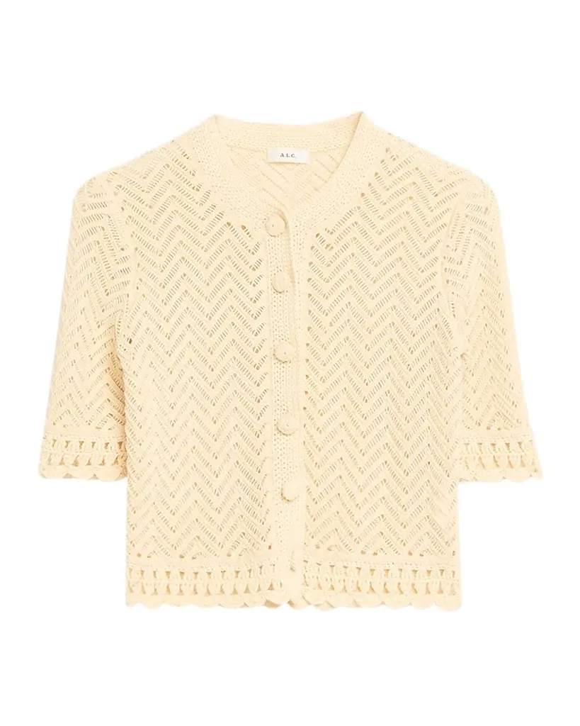 A.L.C. Simon Cropped Open-Knit Cardigan - Women's Clothing
