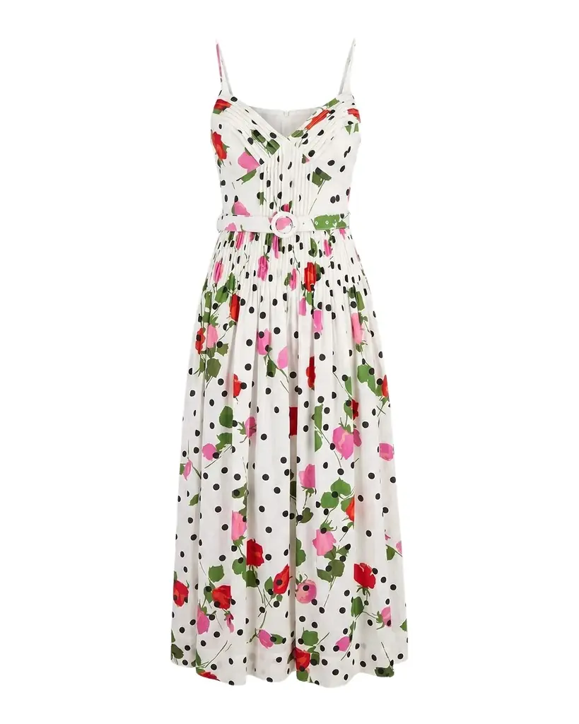 NICHOLAS Mireille Pintuck Floral-Print Maxi Dress