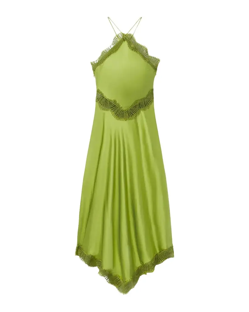 A.L.C. Lucia Satin & Lace Midi Dress
