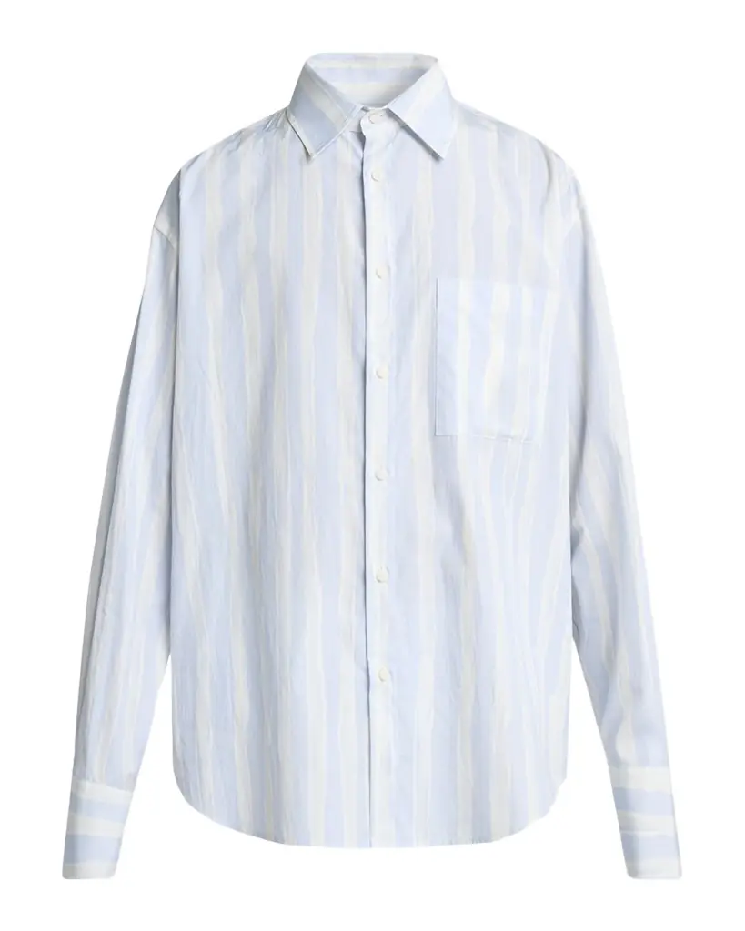 Jacquemus Men 's Candy Stripe Relaxed Cotton Button-Down Shirt