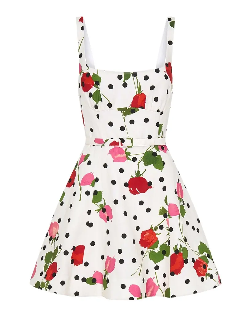 NICHOLAS Eleni Belted Floral-Print Mini Dress