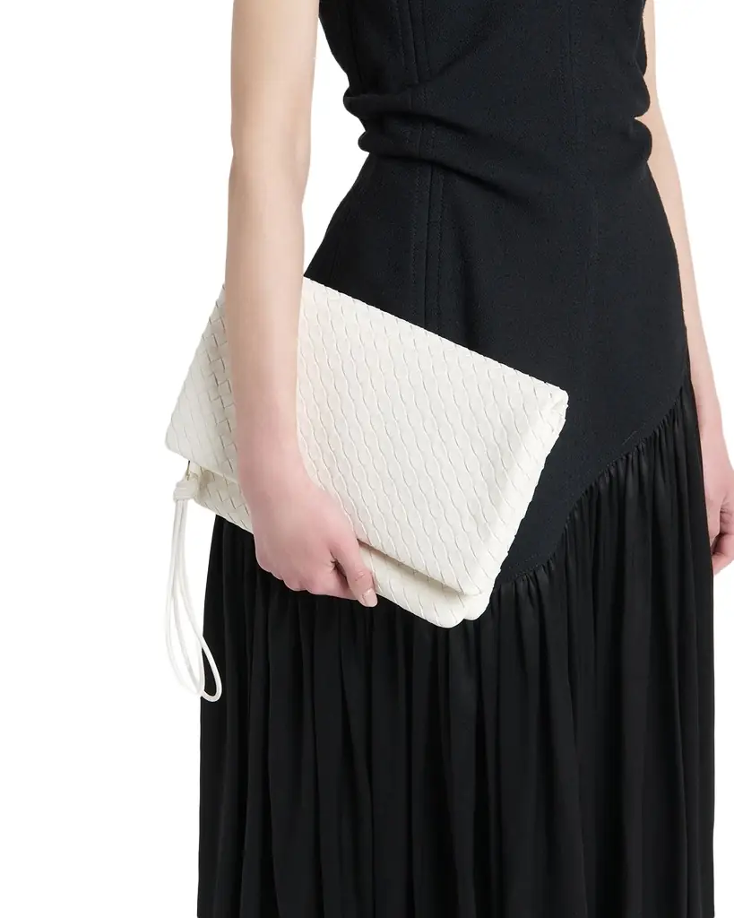 Bottega Veneta Folded Nappa Leather Clutch Bag