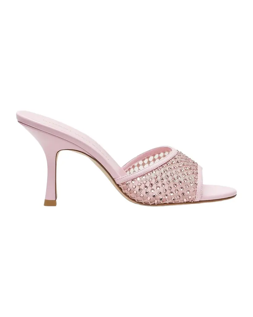 Stuart Weitzman 85mm Bareitall Mesh and Leather Sandals