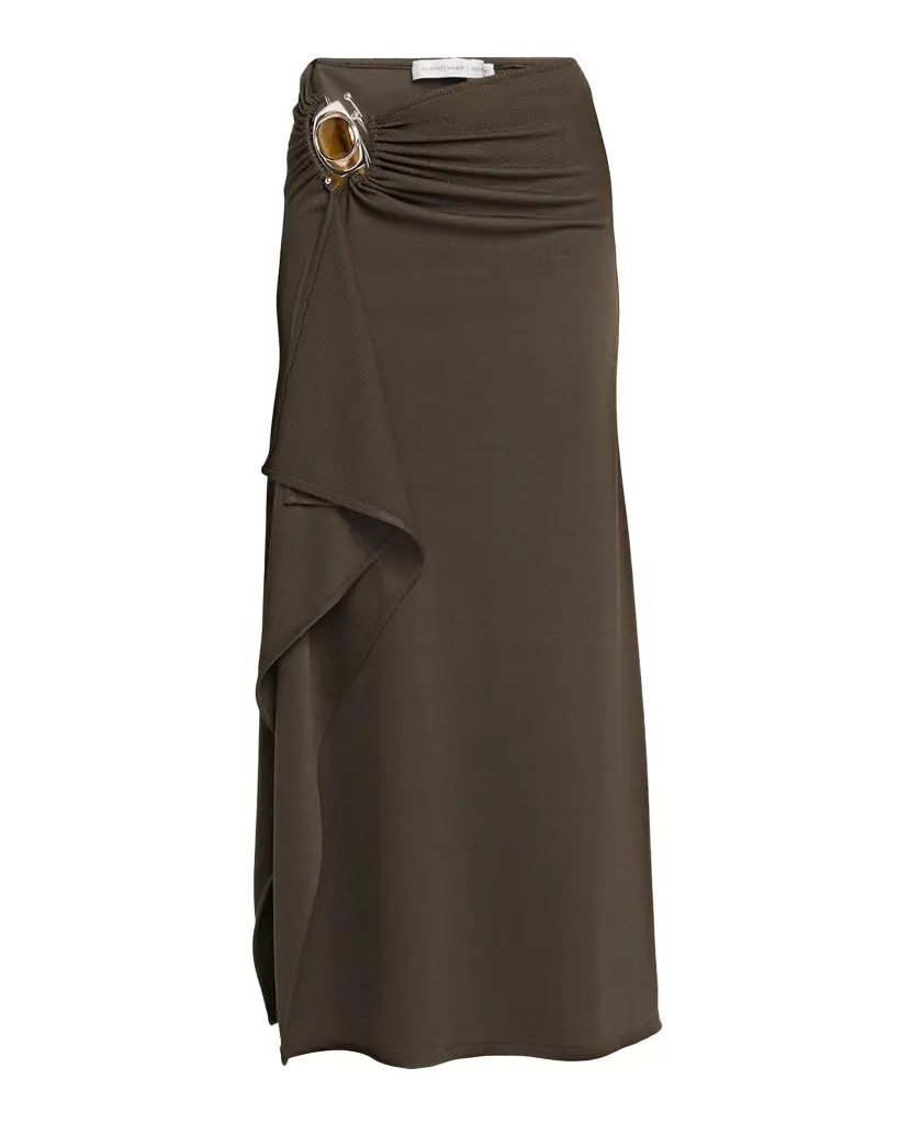 Christopher Esber Orica Asymmetric Embellished Maxi Skirt