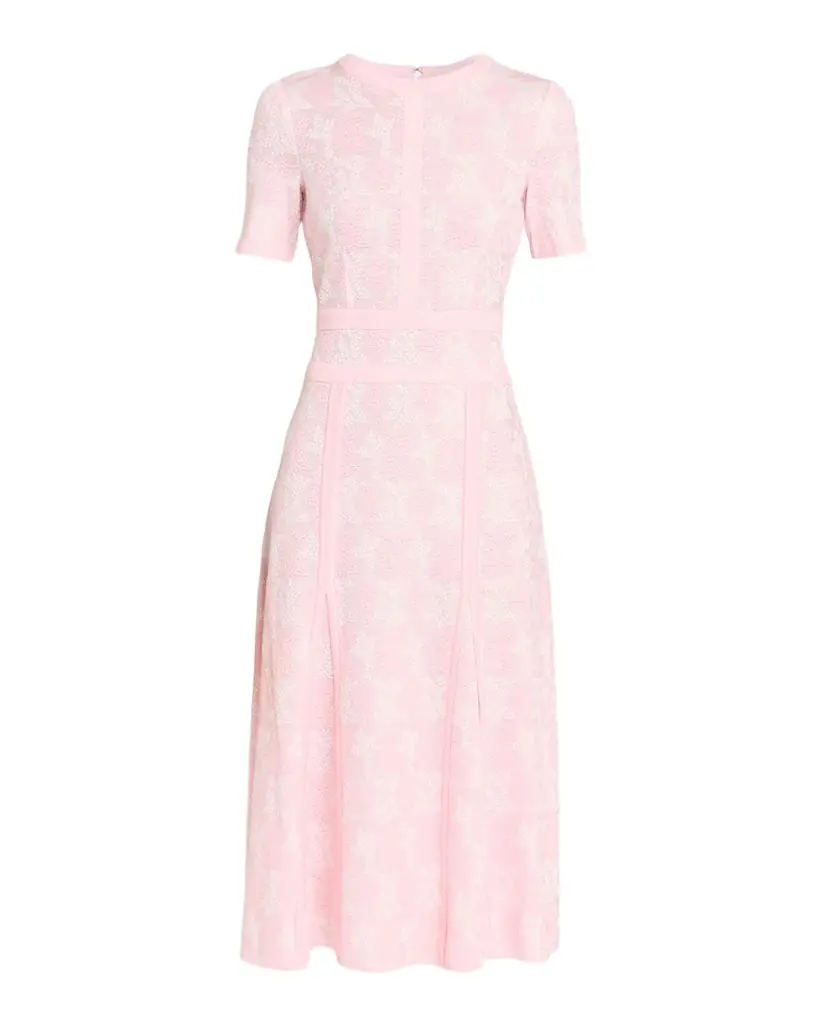 Misook Intarsia-Knit Godet Midi Dress