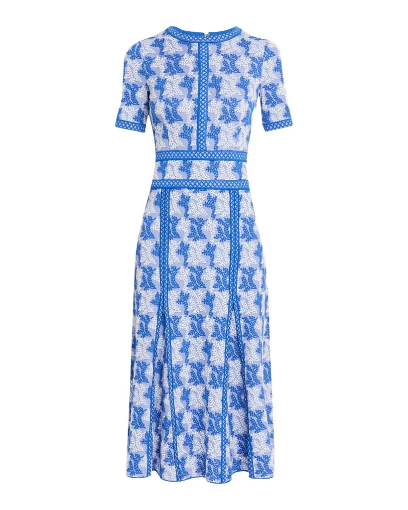 Misook Intarsia-Knit Godet Midi Dress