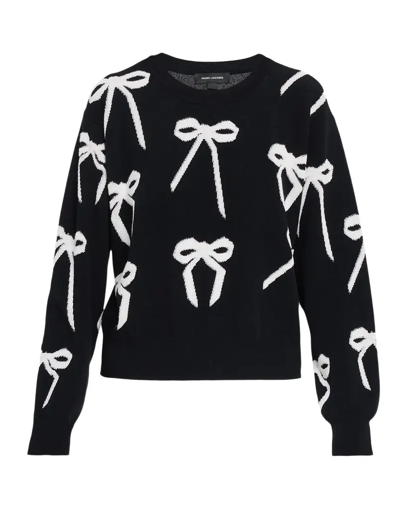 Marc Jacobs Bow Jacquard Crewneck Sweater