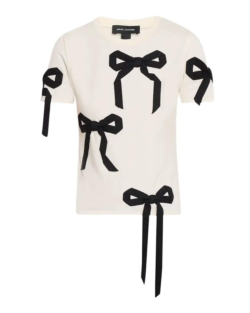 Marc Jacobs Bow Short-Sleeve Shrunken T-Shirt