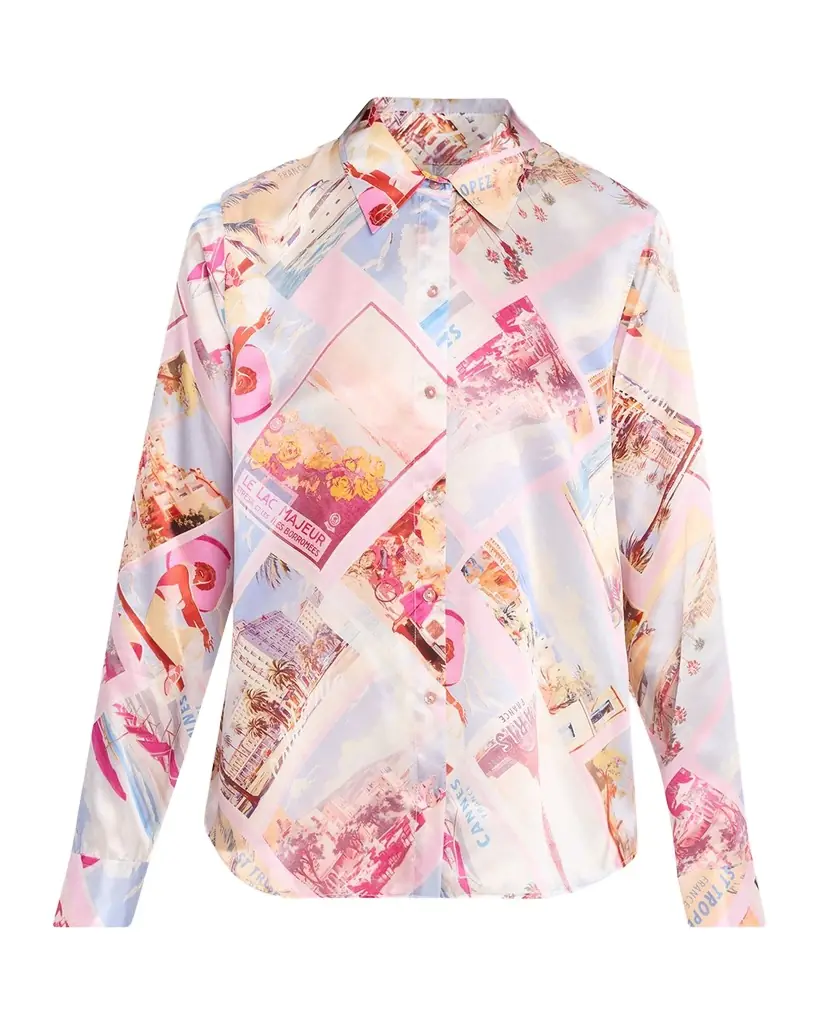 L 'Agence Tyler Silk Button-Front Blouse
